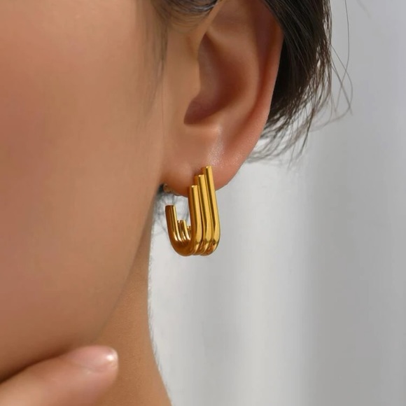 Stainless Steel Hoop Earrings - Picture 2 of 5